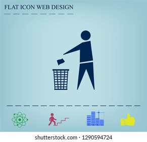 Trash bin icon great for any use. Vector EPS10.