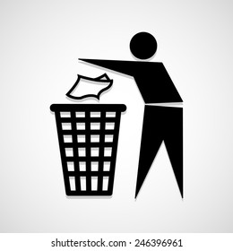 Trash bin icon great for any use. Vector EPS10.