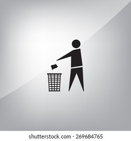 Trash bin icon great for any use. Vector EPS10.