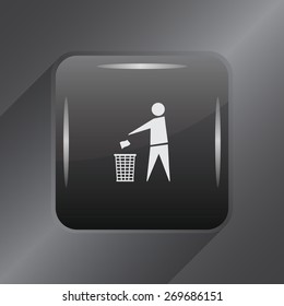 Trash bin icon great for any use. Vector EPS10.