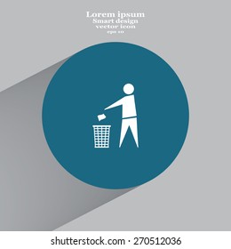 Trash bin icon great for any use. Vector EPS10.
