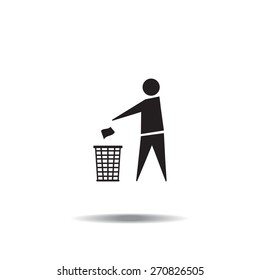 Trash bin icon great for any use. Vector EPS10.