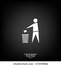Trash bin icon great for any use. Vector EPS10.