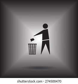 Trash bin icon great for any use. Vector EPS10.