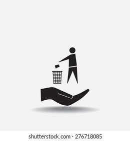 Trash bin icon great for any use. Vector EPS10.