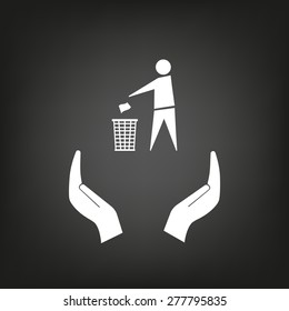 Trash bin icon great for any use. Vector EPS10.