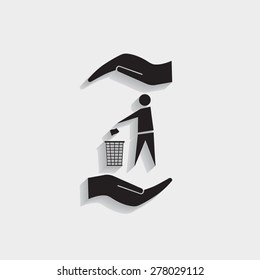 Trash bin icon great for any use. Vector EPS10.