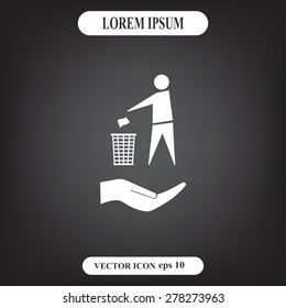 Trash bin icon great for any use. Vector EPS10.