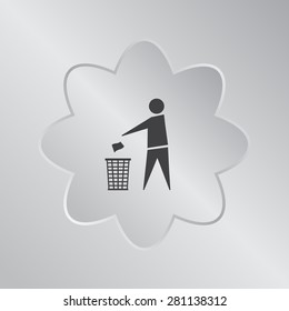 Trash bin icon great for any use. Vector EPS10.