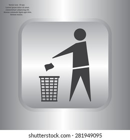 Trash bin icon great for any use. Vector EPS10.