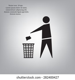 Trash bin icon great for any use. Vector EPS10.