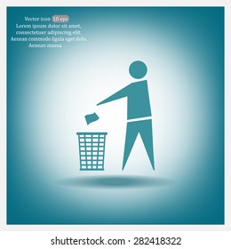Trash bin icon great for any use. Vector EPS10.