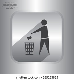 Trash bin icon great for any use. Vector EPS10.
