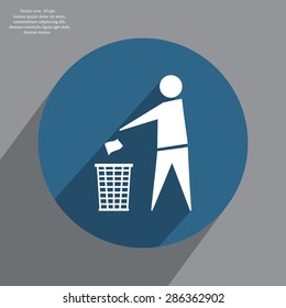 Trash bin icon great for any use. Vector EPS10.