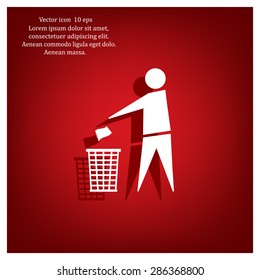 Trash bin icon great for any use. Vector EPS10.