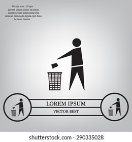 Trash bin icon great for any use. Vector EPS10.