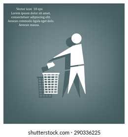Trash bin icon great for any use. Vector EPS10.