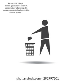 Trash bin icon great for any use. Vector EPS10.