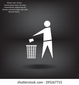Trash bin icon great for any use. Vector EPS10.