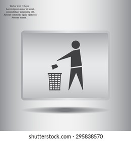 Trash bin icon great for any use. Vector EPS10.