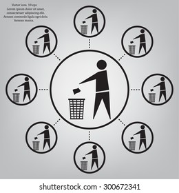 Trash bin icon great for any use. Vector EPS10.