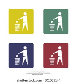 Trash bin icon great for any use. Vector EPS10.