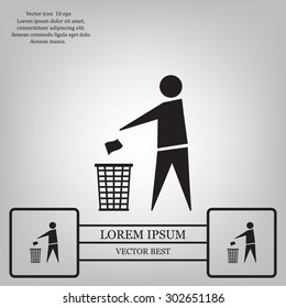 Trash bin icon great for any use. Vector EPS10.