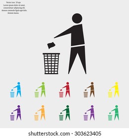 Trash bin icon great for any use. Vector EPS10.