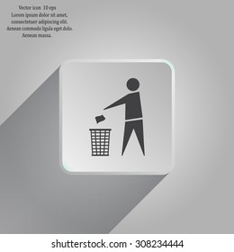 Trash bin icon great for any use. Vector EPS10.