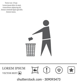 Trash bin icon great for any use. Vector EPS10.