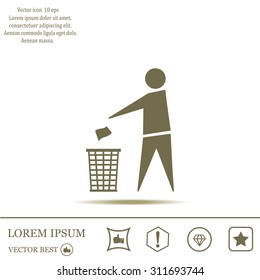 Trash bin icon great for any use. Vector EPS10.
