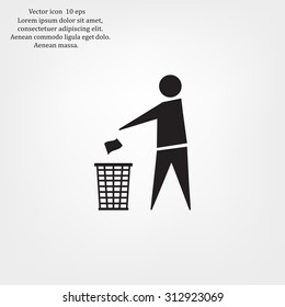 Trash bin icon great for any use. Vector EPS10.