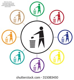 Trash bin icon great for any use. Vector EPS10.