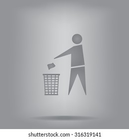 Trash bin icon great for any use. Vector EPS10.