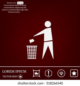 Trash bin icon great for any use. Vector EPS10.