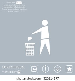 Trash bin icon great for any use. Vector EPS10.