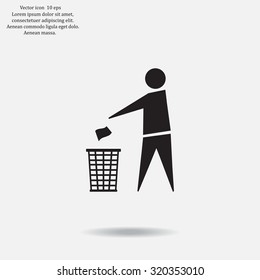 Trash bin icon great for any use. Vector EPS10.