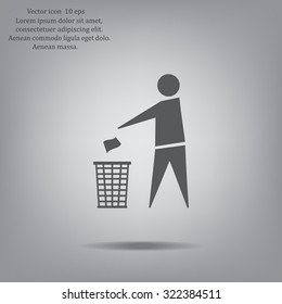 Trash bin icon great for any use. Vector EPS10.