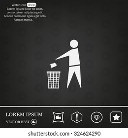Trash bin icon great for any use. Vector EPS10.