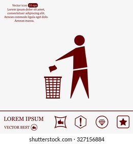 Trash bin icon great for any use. Vector EPS10.