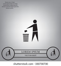 Trash bin icon great for any use. Vector EPS10.