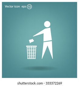 Trash bin icon great for any use. Vector EPS10.