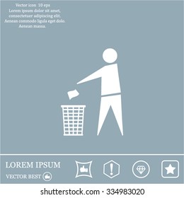 Trash bin icon great for any use. Vector EPS10.