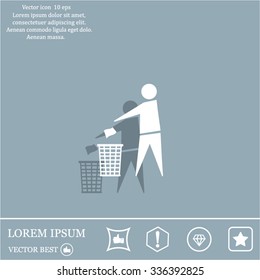 Trash bin icon great for any use. Vector EPS10.