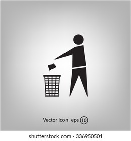 Trash bin icon great for any use. Vector EPS10.