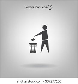 Trash bin icon great for any use. Vector EPS10.