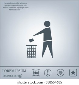 Trash bin icon great for any use. Vector EPS10.