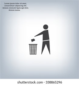 Trash bin icon great for any use. Vector EPS10.