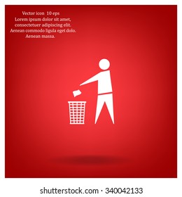 Trash bin icon great for any use. Vector EPS10.