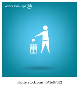 Trash bin icon great for any use. Vector EPS10.